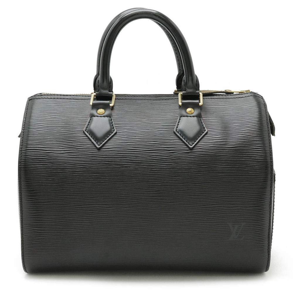 LOUIS VUITTON Epi Speedy Handbag Boston Bag Leather Noir Black